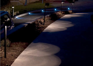 Shelton residence landscape lighting at night